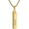 Bulova Jewelry Men’s Marine Star Pendant Necklace with Rounded Box Chain(Gold Tone/ Tiger’s Eye)