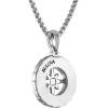 Bulova Jewelry Men’s Marine Star Stainless Steel with Black Diamonds Compass Pendant, Stainless Steel Rounded Box Link Chain,Length 24″-26″, Style: BVP1061-SBSTAA