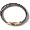 Bulova Mens Classic Bracelet with Brushed Gold Stainless Steel Hook(Brown with Gold-Tone)