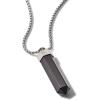 Bulova Men’s Classic Round Box Link Chain Necklace with Obelisk Pendant(Semi-Precious Onyx)