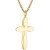 Bulova Men’s Jewelry 14k Gold-Plated Sterling Silver Necklace, Cross Pendant with Black Agate Inlay and Round Box Link Chain, Style:BVP1018-YSBA