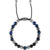 Bulova Men’s Jewelry Classic Semi-Precious Beaded Bolo Bracelet, Stainless Steel, Matte Black Onyx, Sliding Clasp, 8MM Beads(Blue Tiger’s Eye/Faceted Matte Hematite)
