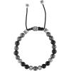 Bulova Men’s Jewelry Classic Semi-Precious Beaded Bolo Bracelet, Stainless Steel, Matte Black Onyx, Sliding Clasp, 8MM Beads(Faceted Matte Hematite/Black Lava Beads)