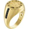 Bulova Men’s Jewelry Gold-Tone Polished 14K Gold-Plated Sterling Silver Ring, Features A Raised Image Of Chronos, The God Of Time, Black Diamonds Totaling 0.10 Cttw Size 11. Style: BVR1050-YSAAB