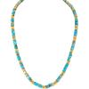 Bulova Men’s Jewelry Gold-Tone Sterling Silver Necklace, Cylinder-Shaped Turquoise, Etched With Bulova’s Signature Tuning Fork Logo, Length 22″ Style: BVC1041-YSTQ