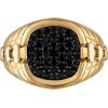 Bulova Men’s Jewelry Icon Collection, 14K Gold Plated Sterling Silver Statement Ring with Black Diamonds(Size 11)