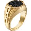 Bulova Men’s Jewelry Icon Collection, 14K Gold Plated Sterling Silver Statement Ring with Black Diamonds(Size 11)