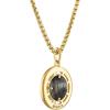 Bulova Men’s Jewelry Marine Star 14K Gold Plated Sterling Silver with Diamond Compass Pendant with MOP inlay, Rounded Box Link Chain Style: BVP1026-YSQ7MOP
