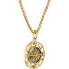Bulova Men’s Jewelry Marine Star 14K Gold Plated Sterling Silver with Diamond Compass Pendant with MOP inlay, Rounded Box Link Chain Style: BVP1026-YSQ7MOP
