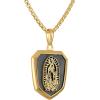 Bulova Men’s Jewelry Our Lady Of Guadalupe Gold-Tone Sterling Silver Pendant, Satin Finish Black Rhodium Plating. 14K Gold-Plated Sterling Silver Necklace Adjusts From 24″ To 26″ Style: BVP1123-YSNA