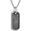 Bulova Men’s Jewelry Polished And Black Silver-Tone Stainless Steel Pendant, Rounded Box Link Chain Necklace In Stainless Steel Adjusts From 24″ To 26″ Style: BVP1114-WLSTNA