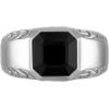 Bulova Men’s Jewelry Silver-Tone Rhodium-Plated Polished Sterling Silver Ring, Semi-Precious Black Onyx, Center Stone Measures 10Mm X 10Mm. Size 11 Style: BVR1032-WSOXB