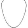 Bulova Men’s Jewelry Silver-Tone Sterling Silver Necklace, Rhodium-Plated Polished Sterling Silver Squared Snake Chain Necklace, Length 22″ Style: BVC1101-WSNA