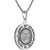 Bulova Men’s Jewelry Silver-Tone Sterling Silver Pendant Antiqued-Black Frame Surrounding A Closeup Of Chronos, The God Of Time, Rounded Box Link Chain Necklace, Length 24″ To 26″ Style: BVP1111-WSNA