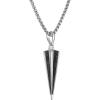 Bulova Men’s Jewelry Silver-Tone Sterling Silver Pendant, Black Diamonds Totaling 0.25 Cttw,With The Iconic Tuning Fork Logo, Adjusts From 24″ To 26″ Style: BVP1121-WSAA