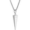 Bulova Men’s Jewelry Silver-Tone Sterling Silver Pendant, Black Diamonds Totaling 0.25 Cttw,With The Iconic Tuning Fork Logo, Adjusts From 24″ To 26″ Style: BVP1121-WSAA