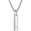 Bulova Men’s Jewelry Silver-Tone Sterling Silver Pendant, Blue Sapphires Totaling 0.20 Cttw, Rounded Box Link Chain Necklace Adjusts From 24″ To 26″ Style: BVP1113-WSBLSATQ