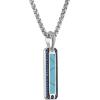 Bulova Men’s Jewelry Silver-Tone Sterling Silver Pendant, Blue Sapphires Totaling 0.20 Cttw, Rounded Box Link Chain Necklace Adjusts From 24″ To 26″ Style: BVP1113-WSBLSATQ