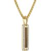 Bulova Men’s Jewelry14K Gold-Plated Sterling Silver Features Tiger’S Eye Pendant, Framed On All Sides With White Topaz Totaling 0.20 Cttw, Adjusts From 24″ To 26″ Style: BVP1029-YSWTOYTE