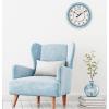Bulova Skylark Wall Clock C4884 | 10.25″ Sky-Blue Resin Case with Cloud Pattern | Silent Sweep Quartz Movement | Battery Operated | Outdoor Waterproof Wall Décor