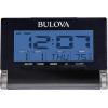 Bulova Travel Time Alarm Clock, Black (B1707)