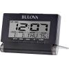 Bulova Travel Time Alarm Clock, Black (B1707)