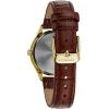 Caravelle by Bulova Dress Quartz Ladies Watch, Stainless Steel with Brown Leather Strap Dress, Gold-Tone (Model: 44M111)
