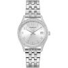 Caravelle by Bulova Ladies’ Crystal Watch and Bracelet Gift Set, Day-Date(Silver)