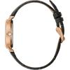 Caravelle by Bulova Ladies’ Dress 3 Hand Quartz Leather Strap Watch, Stainless Steel, 28mm(Black/ Rose Gold)