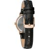 Caravelle by Bulova Ladies’ Dress 3 Hand Quartz Leather Strap Watch, Stainless Steel, 28mm(Black/Rose Gold Dial)