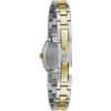 Caravelle by Bulova Ladies’ Dress Mini Quartz Watch, Crystals, Mother-of-Pearl, 18x24mm(Two Tone Gold/White Mother of Pearl)