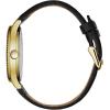 Caravelle by Bulova Men’s Dress 3-Hand Date Quartz Watch, Stainless Steel, Coin Edge Bezel, 41mm(Black Strap/Gold)