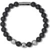 Men’s Classic Beaded Bracelet with Cylinder Clasp(Stainless Steel)