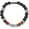 Men’s Classic Beaded Bracelet with Cylinder Clasp(Tiger’s Eye)