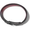 Men’s Latin GRAMMY Double Wrap Black Leather Bracelet with Red Lining and Black Diamonds(Medium)