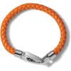 Men’s Marine Star Braided Leather Bracelet with Tuning Fork Clasp(Orange Leather)