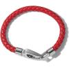 Men’s Marine Star Braided Leather Bracelet with Tuning Fork Clasp(Red Leather)