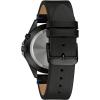 Men’s Traditional 3-Hand Day and Date Quartz Watch, Light Up, Stainless Steel, 40mm(Black Leather Strap/Black/Blue Dial)