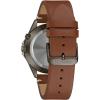 Men’s Traditional 3-Hand Day and Date Quartz Watch, Light Up, Stainless Steel, 40mm(Brown Leather Strap/Grey/Green Dial)