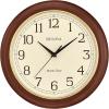 Bulova Atomic Time 2 Analog Wall Clock C5004 | 12.4″ Wooden Frame, Sets Time Automatically | Quartz Movement | Battery Operated | Classic Design(Large)