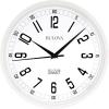 Bulova C5002 Accuracy Wall Clock | Ultra High Precision Quartz Movement | Oversized 12.5″ Modern White Round Frame | Easy-to-Read Numbers | Automatically Adjusts to Daylight Savings | Battery-Powered
