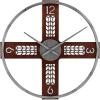 Bulova Flagstaff Illuminated Wall Clock C4335 | 24″ Walnut & Pewter Frame with LED Backlight | Quartz Movement | Battery Operated | Dimmer & Timer | Rustic Modern Design