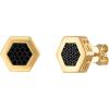 Bulova Jewelry Men’s Icon 14K Gold Plated Sterling Silver Diamond Hexagon Diamond Earrings Style:BVE1002-GSBSP