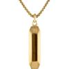 Bulova Jewelry Men’s Marine Star Pendant Necklace with Rounded Box Chain(Gold Tone/ Tiger’s Eye)