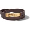 Bulova Mens Classic Bracelet with Brushed Gold Stainless Steel Hook(Brown with Gold-Tone)