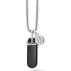 Bulova Men’s Classic Round Box Link Chain Necklace with Polished Pendant(Semi-Precious Onyx)