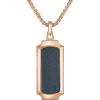Bulova Men’s Jewelry 150 Year Anniversary Collection, Matte And Polished Rose Gold-Tone Stainless Steel Pendant, Blue Sapphire 0.03 Cttw, Adjusts From 24″ To 26″ Style: BVP1126-G5STLCS
