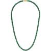 Bulova Men’s Jewelry Classic Semi-Precious Beaded Necklace(Malachite/ Hematite/ 14K Gold Sterling Silver)