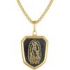Bulova Men’s Jewelry Our Lady Of Guadalupe Gold-Tone Sterling Silver Pendant, Satin Finish Black Rhodium Plating. 14K Gold-Plated Sterling Silver Necklace Adjusts From 24″ To 26″ Style: BVP1123-YSNA