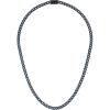 Bulova Men’s Jewelry Polished And Brushed Blue Stainless Steel Necklace Curb Chain Featuring Dual-Surfaced Links Updated In Navy, Length 22″ Style: BVC1067-NVSTNA